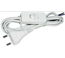 Выключатель для бра белый с сетевым кабелем 2м IP20 УШ-1КВ IEK